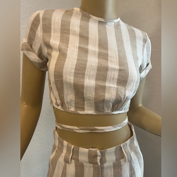 Lioness Women's Fazio Striped T-Shirt Nude Pinstripe, XS - Picture 2 of 8